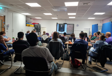 Photo of a Health Improvement Champions training session